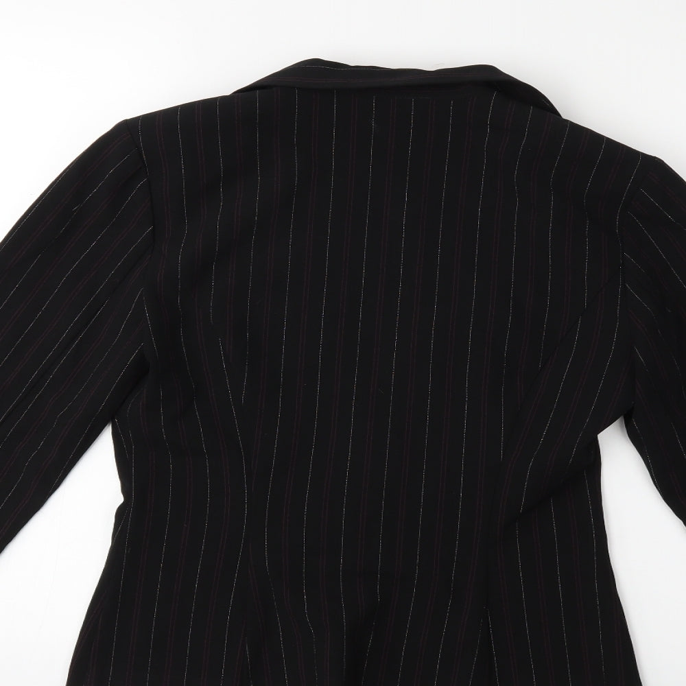 BCX Womens Black Striped Jacket Blazer Size M