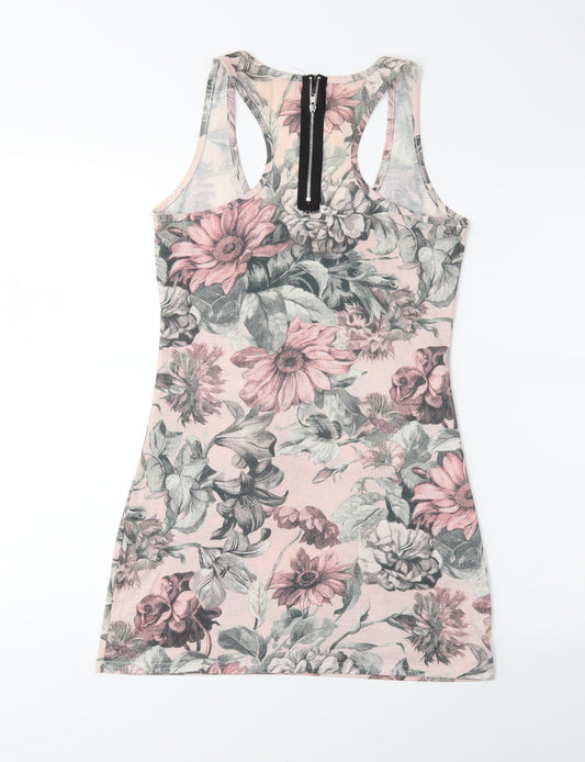 Preworn Womens Pink Floral Basic Tank Size 10