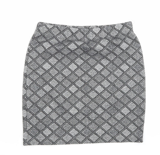 szachownica Womens Grey Argyle/Diamond Mini Skirt Size L