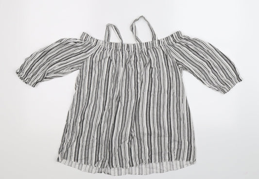Dorothy Perkins Womens Multicoloured Striped Basic Blouse Size 12