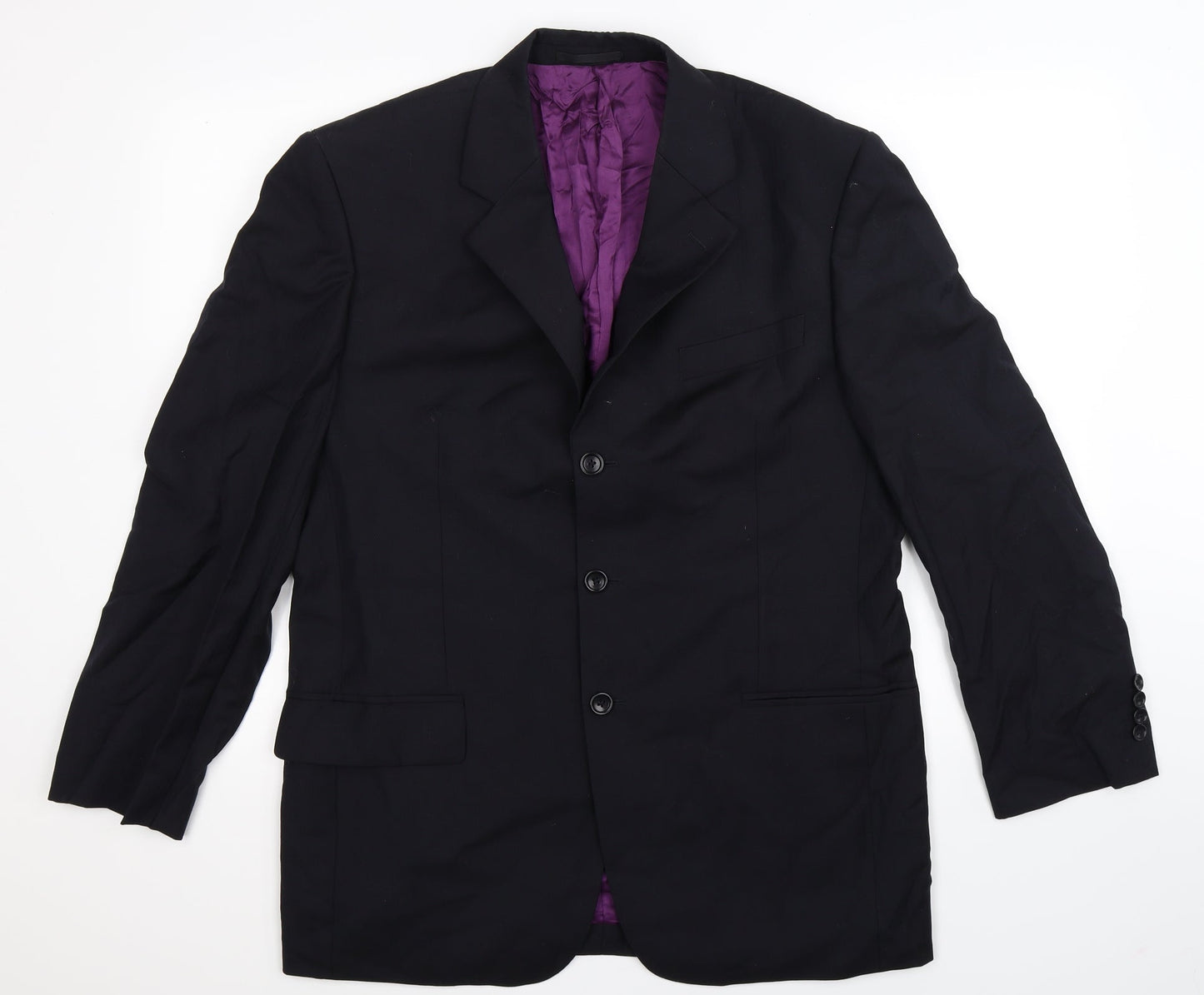 Racing Green Mens Blue Jacket Suit Jacket Size 40