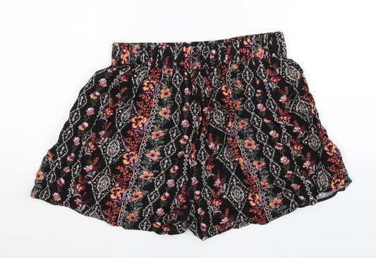New Look Womens Multicoloured Floral Hot Pants Shorts Size 8