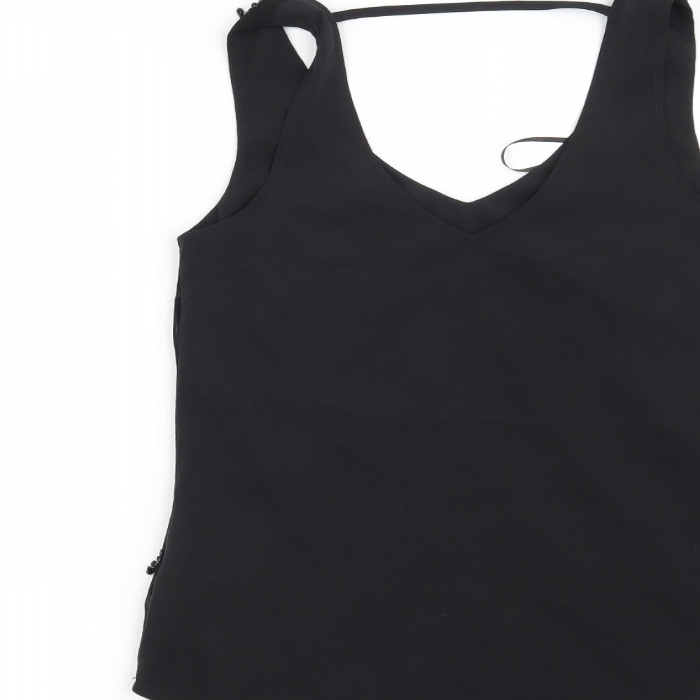 Oasis Womens Black Basic Blouse Size 8