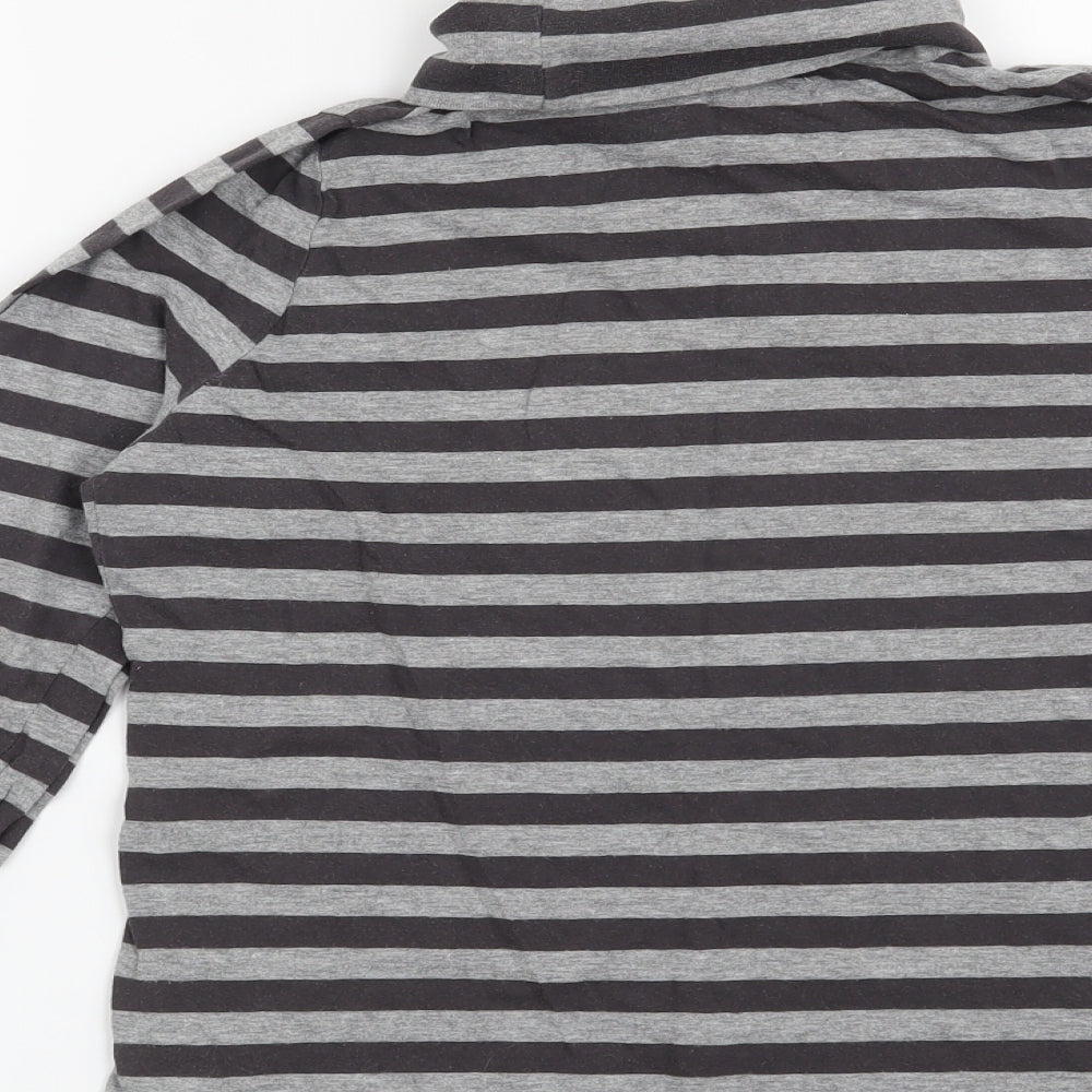 La Redoute Womens Grey Striped Henley Sweatshirt Size 10