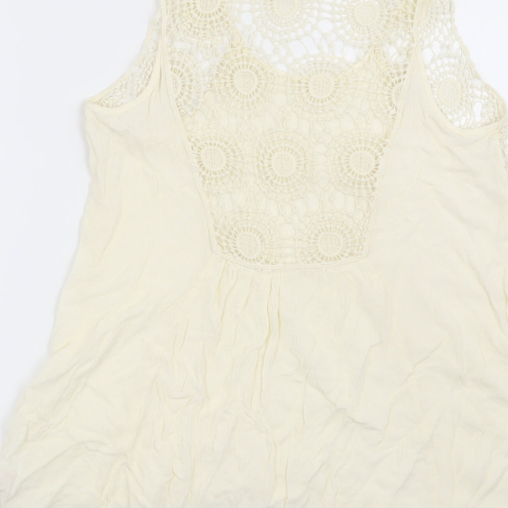 Apricot Womens Beige Geometric Basic Blouse Size 12