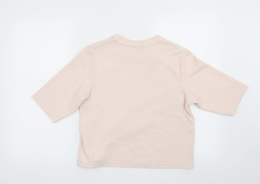 Topshop Womens Pink Geometric Pullover Sweatshirt Size 8