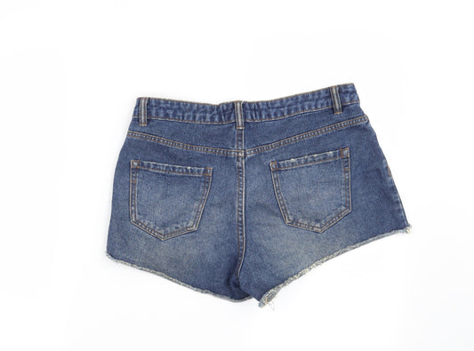 New Look Womens Blue Cut-Off Shorts Size 10