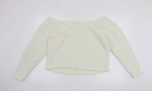 Oasis Womens White Pullover Jumper Size 14