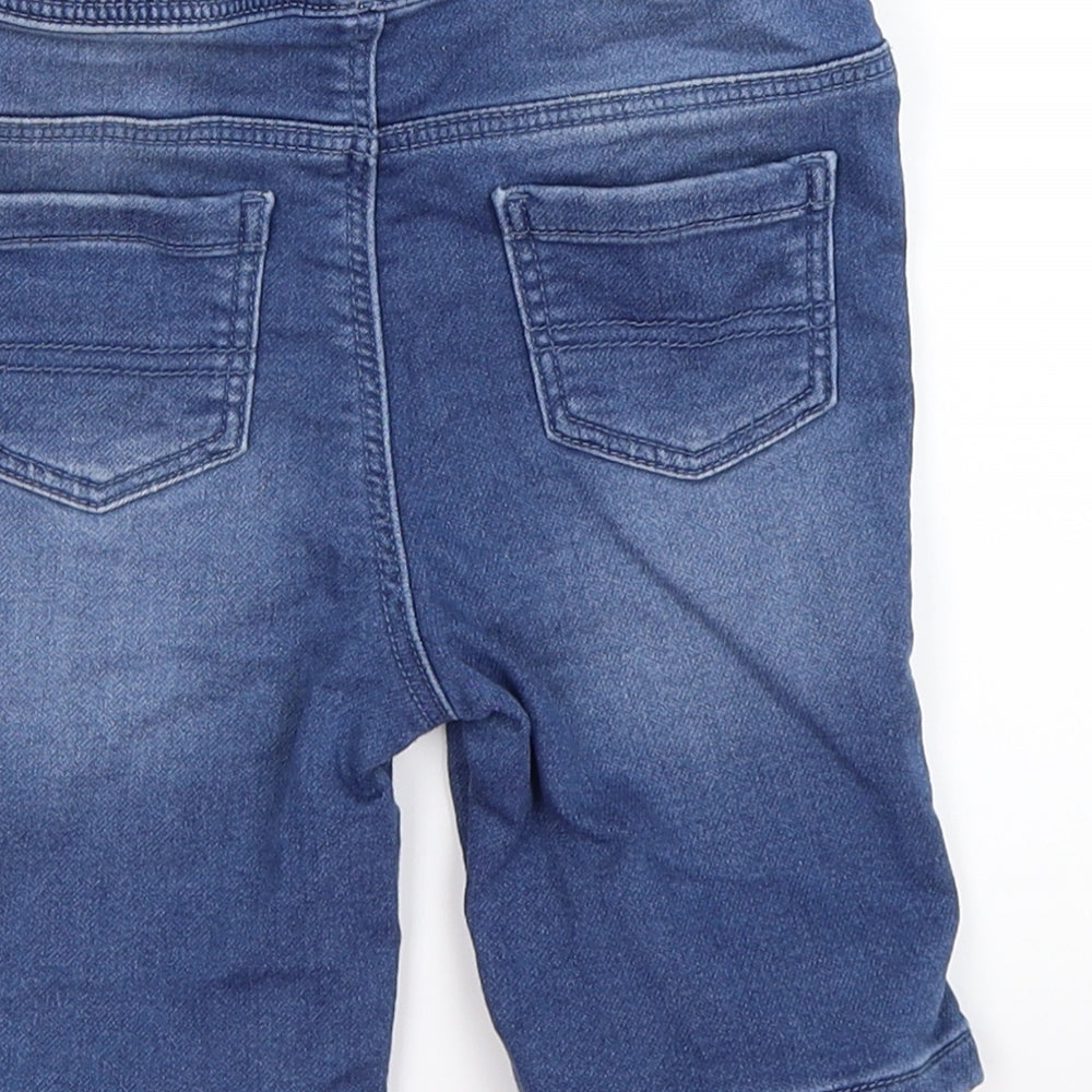 Brand and care label for denim co boys’ blue denim cargo shorts, size 2-3, years