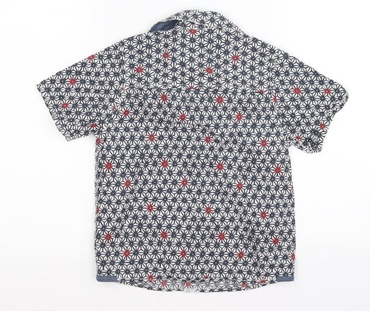 NEXT Boys Blue Geometric Basic Button-Up Size 4 Years