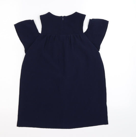 NEXT Girls Blue T-Shirt Dress Size 5 Years - cold shoudler