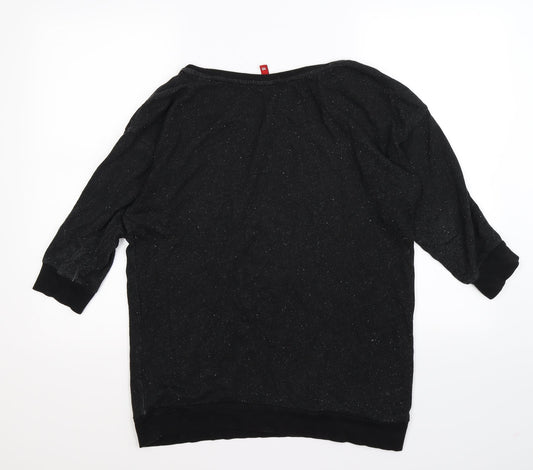 Divided Womens Black Jersey Pullover Jumper Size 10 - take a chance