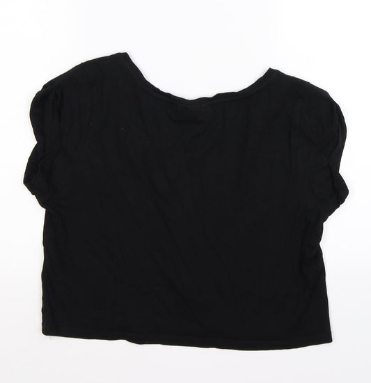 cosmic girl Womens Black Basic T-Shirt Size S - luxury
