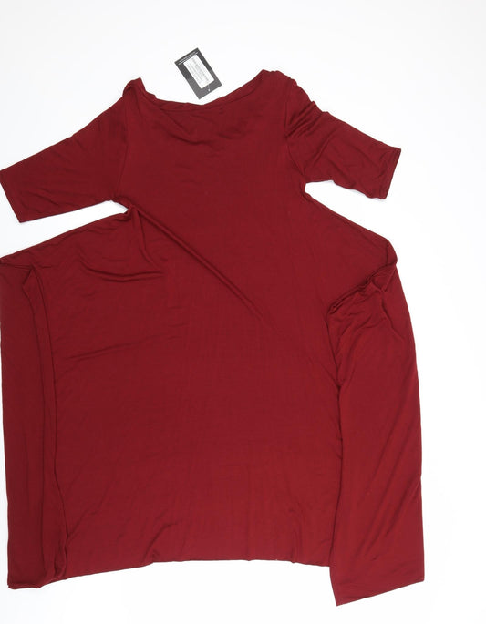 Be Jealous Womens Red Jumpsuit One-Piece