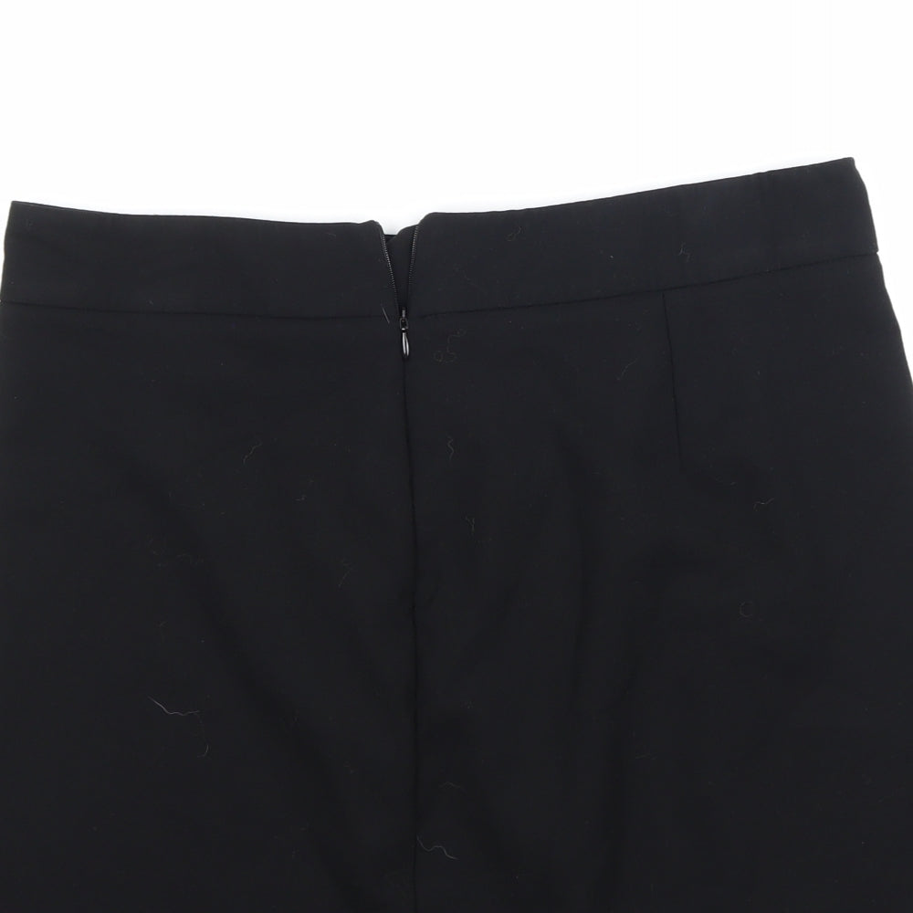Brand and care label for Preworn women’s black a-line skirt