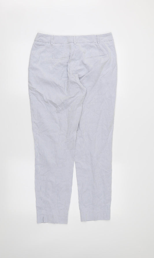 Zara Womens White Striped Trousers Size 36 in L27 in