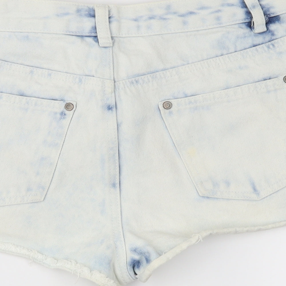 DenimCo Womens Black Houndstooth  Hot Pants Shorts Size 10