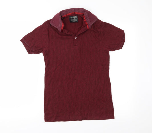 Burton Menswear Mens Red Spotted Polo Size XS