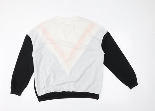 Preworn Womens Black Herringbone Pullover Sweatshirt Size XL