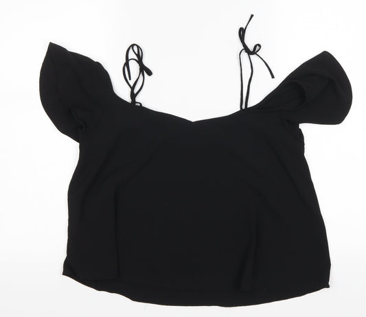 Topshop Womens Black Basic Blouse Size 10