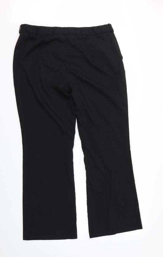 Icona Womens Black Cropped Trousers Size 16 L28.5 in