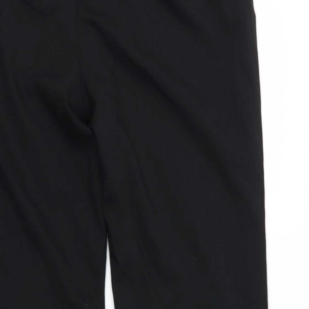 Brand and care label for Icona women’s black cropped trousers, size UK 16, 28.5-inch leg