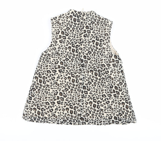 George Girls Green Animal Print Basic Tank Size 5-6 Years