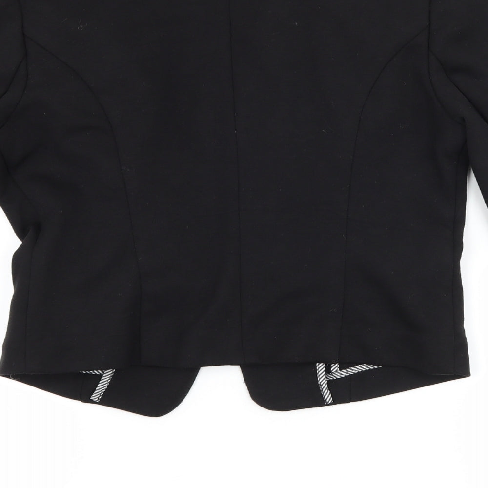 Brand and care label for Next women’s black jacket blazer, size UK 8