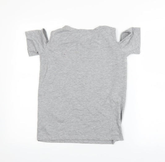 Primark Girls Grey Basic T-Shirt Size 10-11 Years