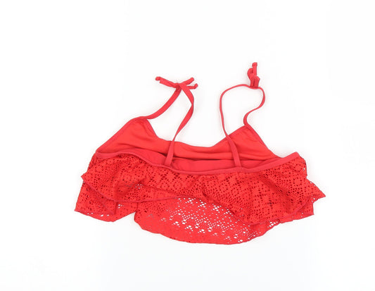 Primark Girls Red Cropped T-Shirt Size 10-11 Years