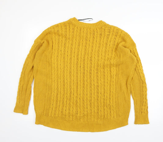 H&M Womens Yellow Pullover Jumper Size M