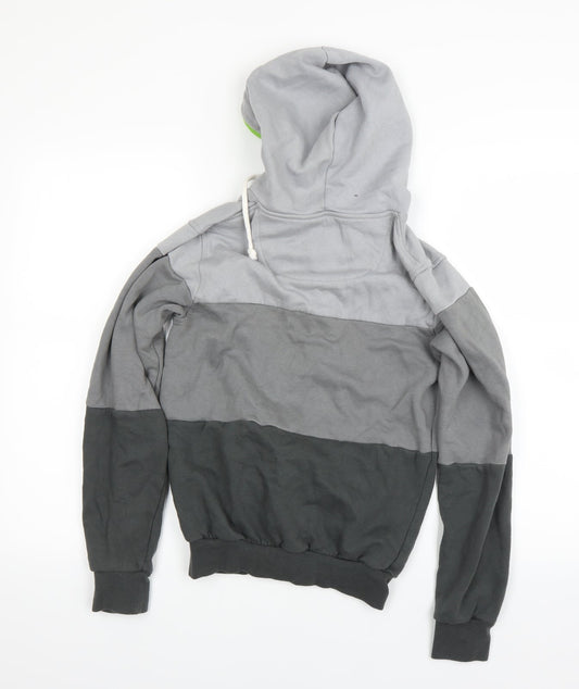 green Mens Grey Pullover Hoodie Size XS