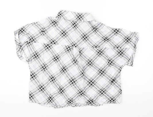 Newlook Girls White Check Basic Button-Up Size 13 Years