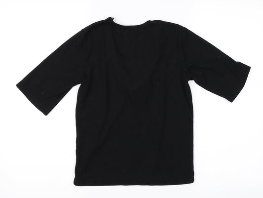 Select Womens Black Basic T-Shirt Size 6