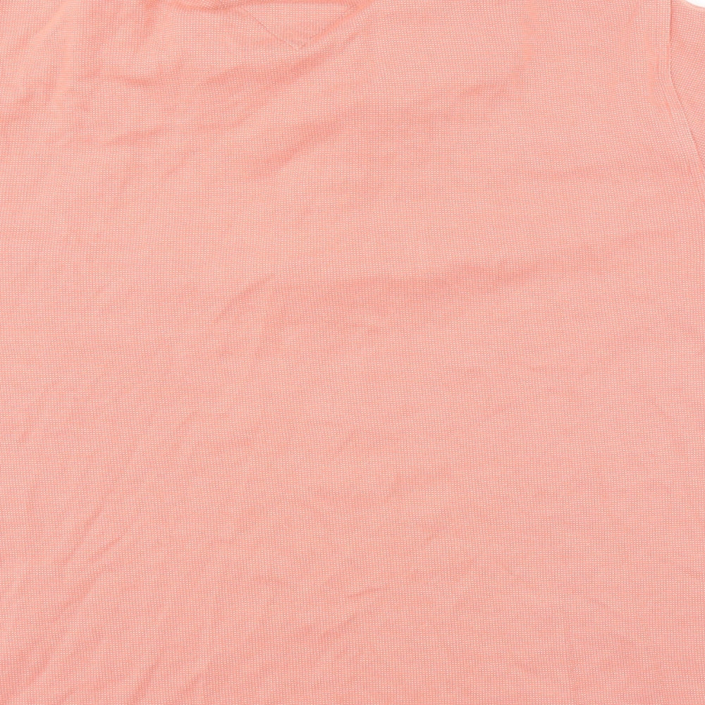 Brand and care label for Lincoln men’s pink polo, size L, - coral coloured