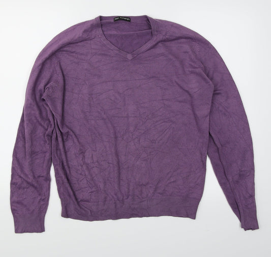 Autograph Mens Purple Knit Pullover Jumper Size M