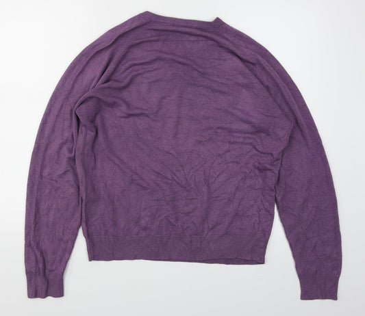 Autograph Mens Purple Knit Pullover Jumper Size M