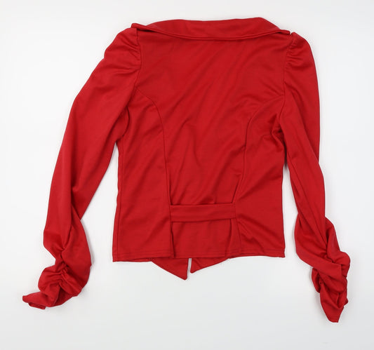 Buzy Womens Red Jacket Blazer Size 10