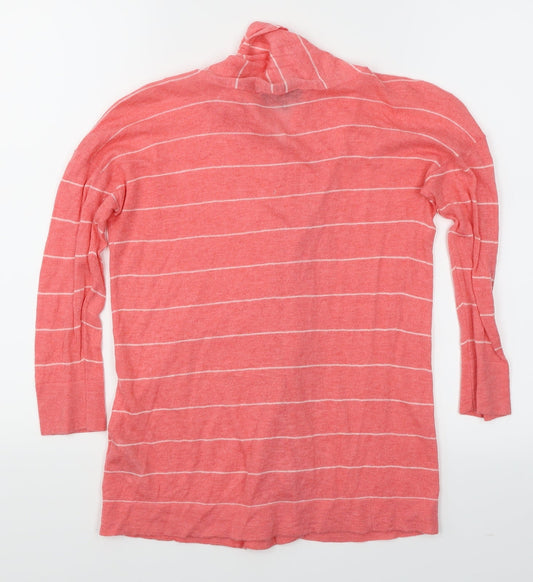 Great Plains Womens Pink Striped Cardigan Jumper Size S