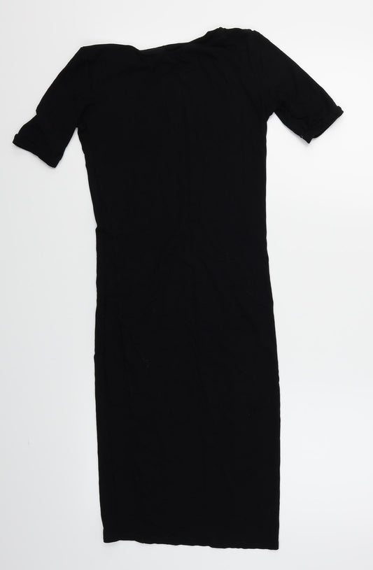 Preworn Womens Black T-Shirt Dress Size 6