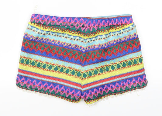 Sure Gypsy Womens Multicoloured Geometric Hot Pants Shorts Size 28 in