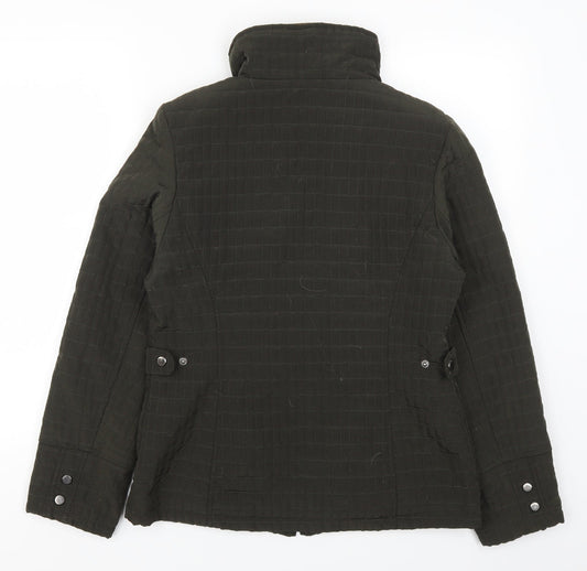 Gallery Womens Green Quilted Coat Size S