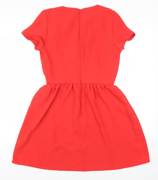 George Womens Red Skater Dress Size 8