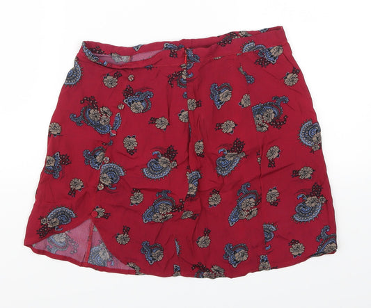 Miss Selfridge Womens Pink Paisley Mini Skirt Size 8