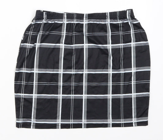 iShein Womens Black Check Maxi Skirt Size M