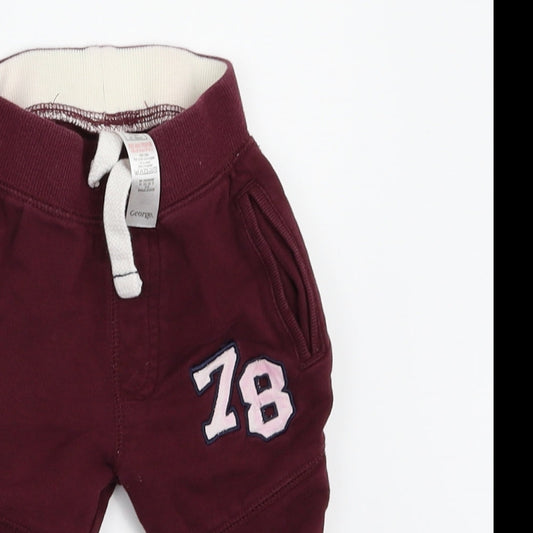 George Girls Purple Jogger Trousers Size 0-3 Months