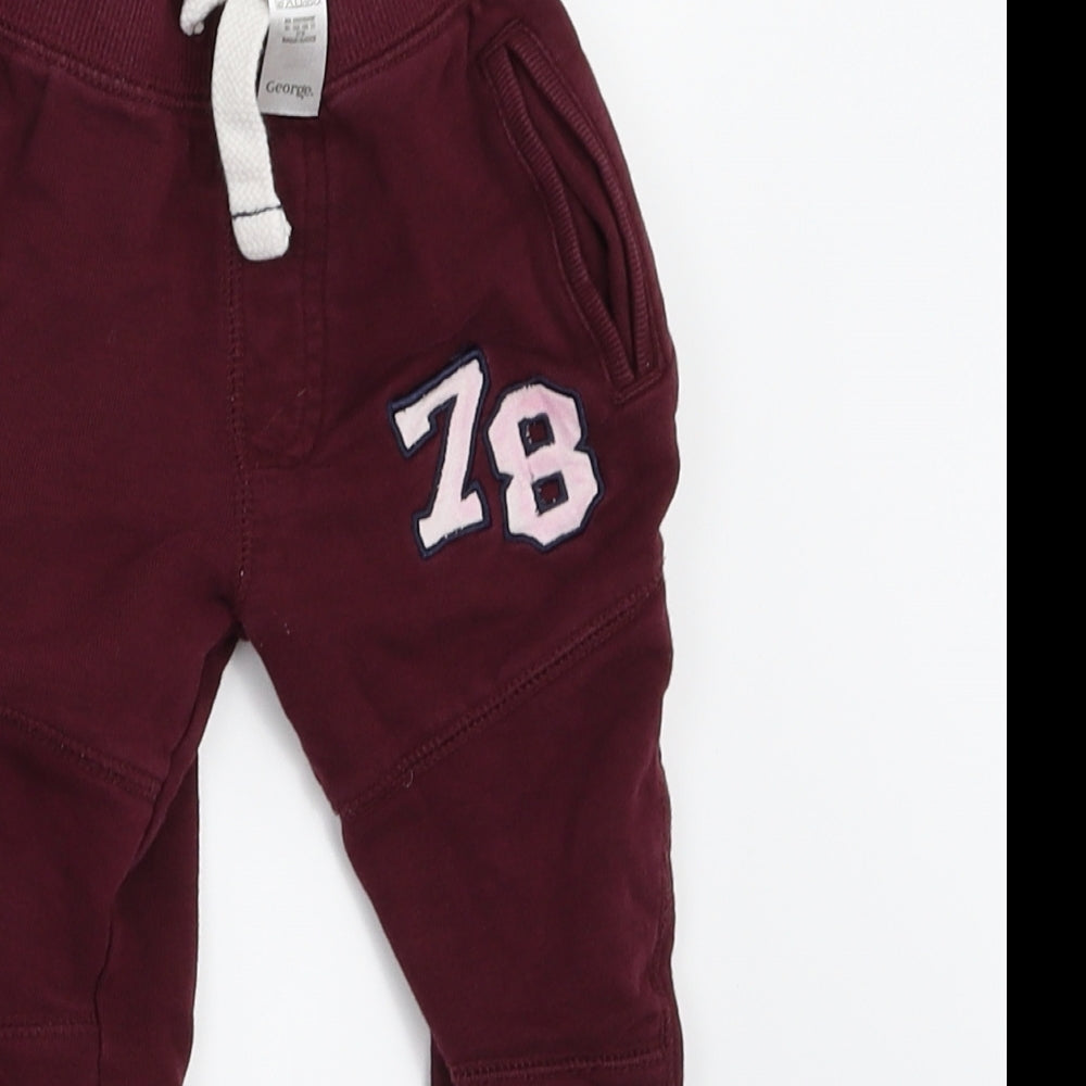 George Girls Purple Jogger Trousers Size 0-3 Months