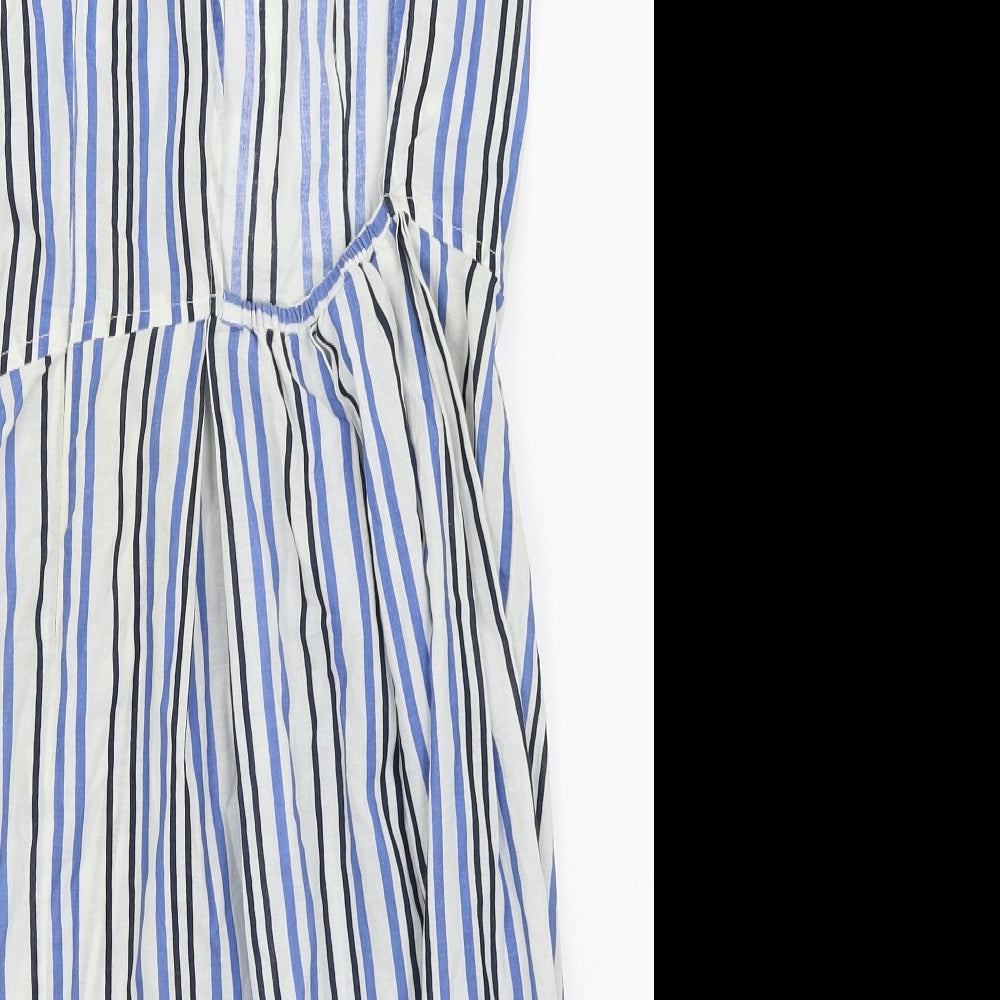 senorita Womens White Striped Fit & Flare Size S
