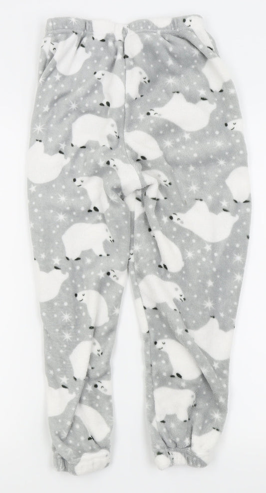 Just Like You Girls White Animal Print Capri Pyjama Pants Size 10-11 Years