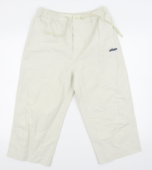 ellesse Womens White   Cropped Trousers Size M